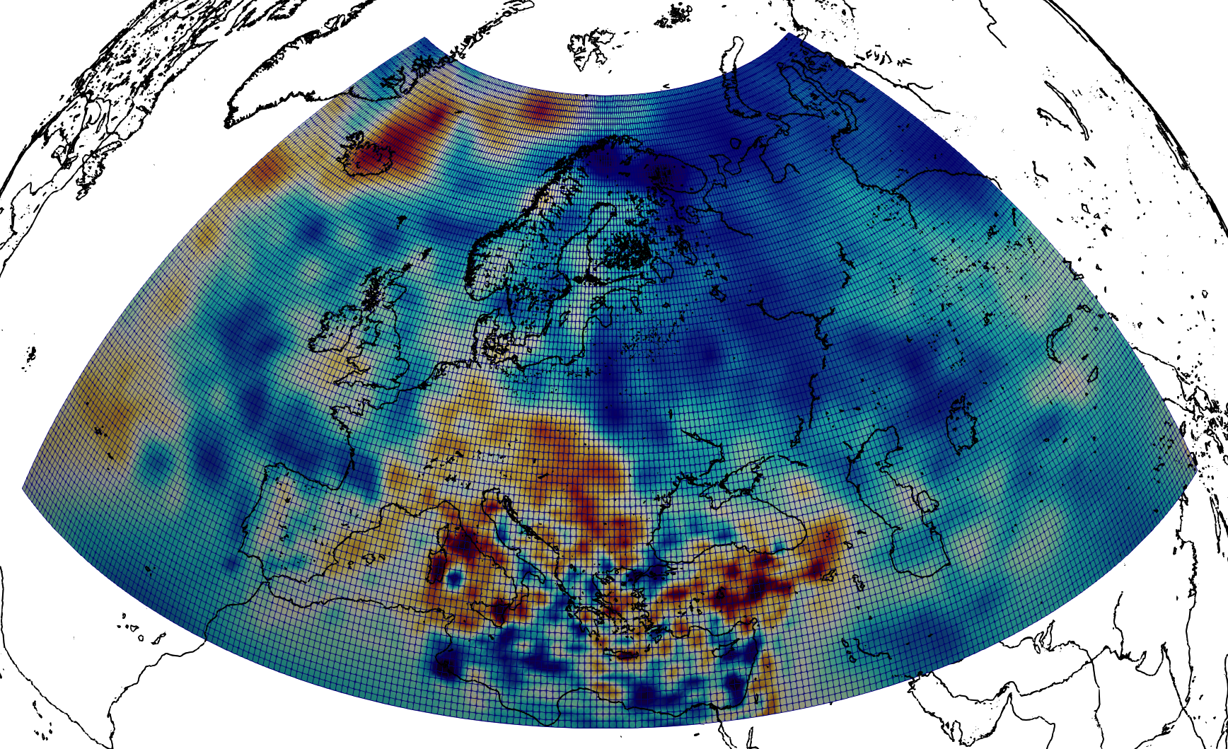 SV velocity in CSEM at 70 km depth beneath Europe and Western Asia