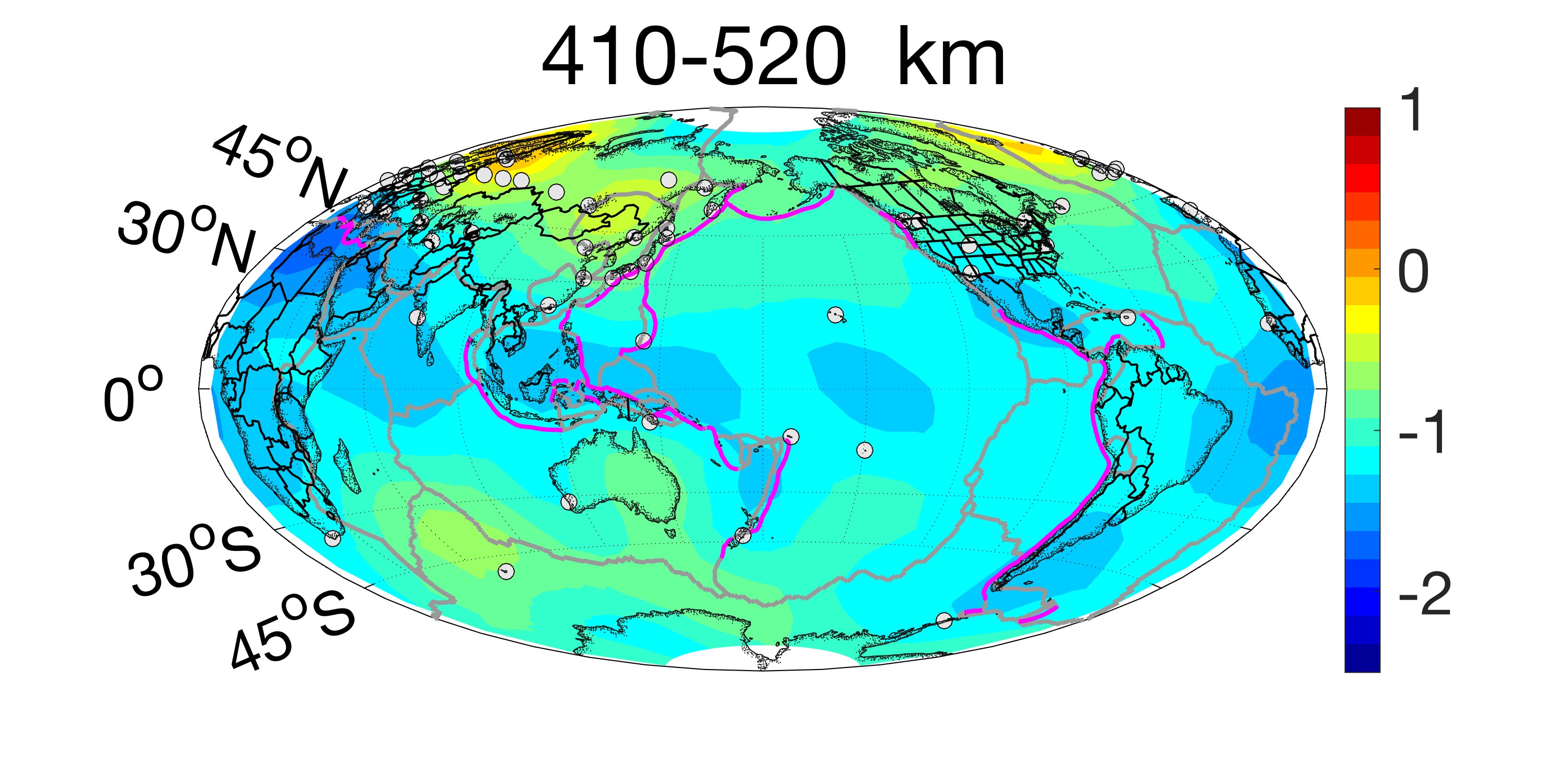 Plot of sigma at the depth of 520 km