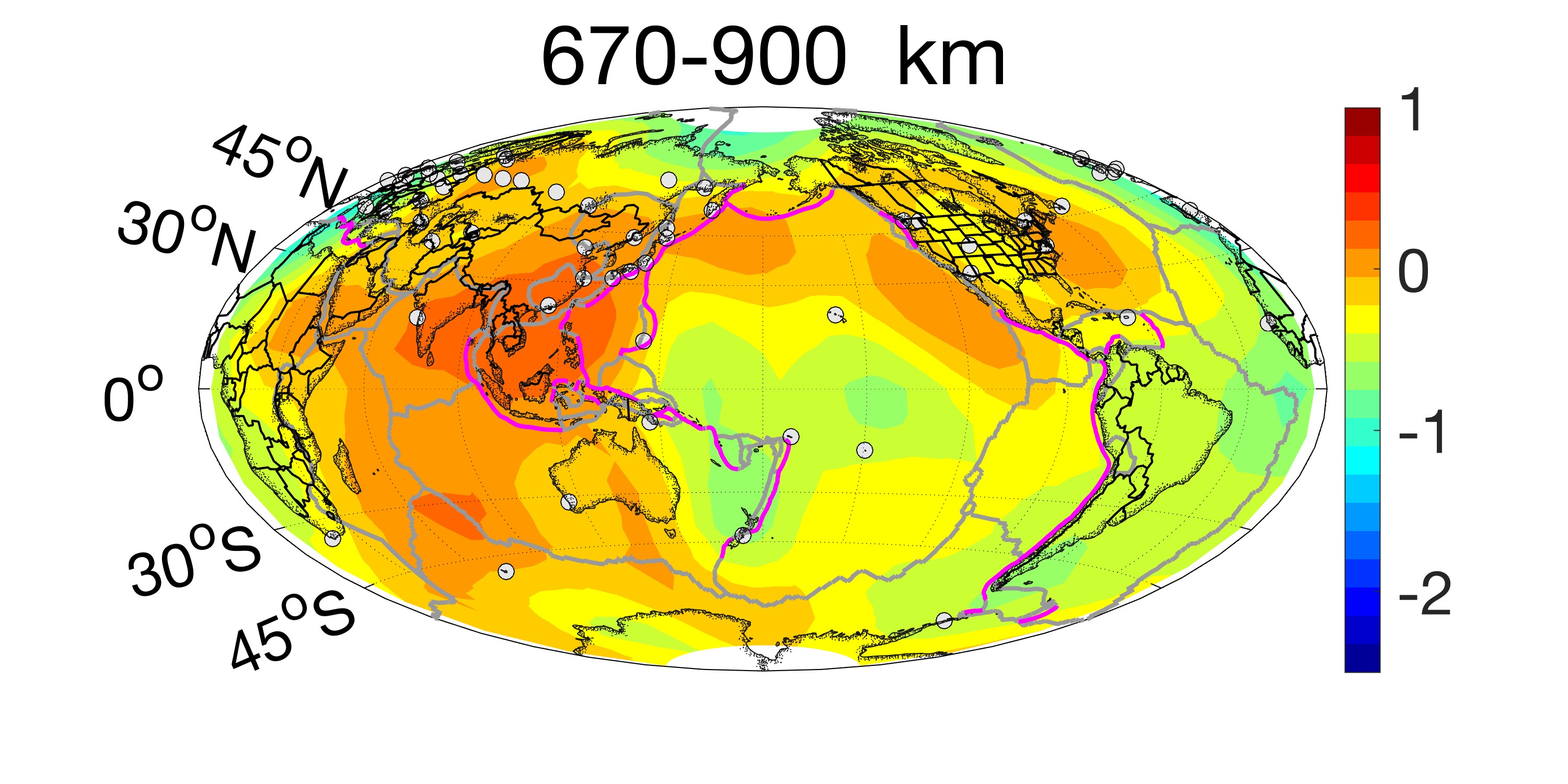 Plot of sigma at the depth of 670 to 900 km