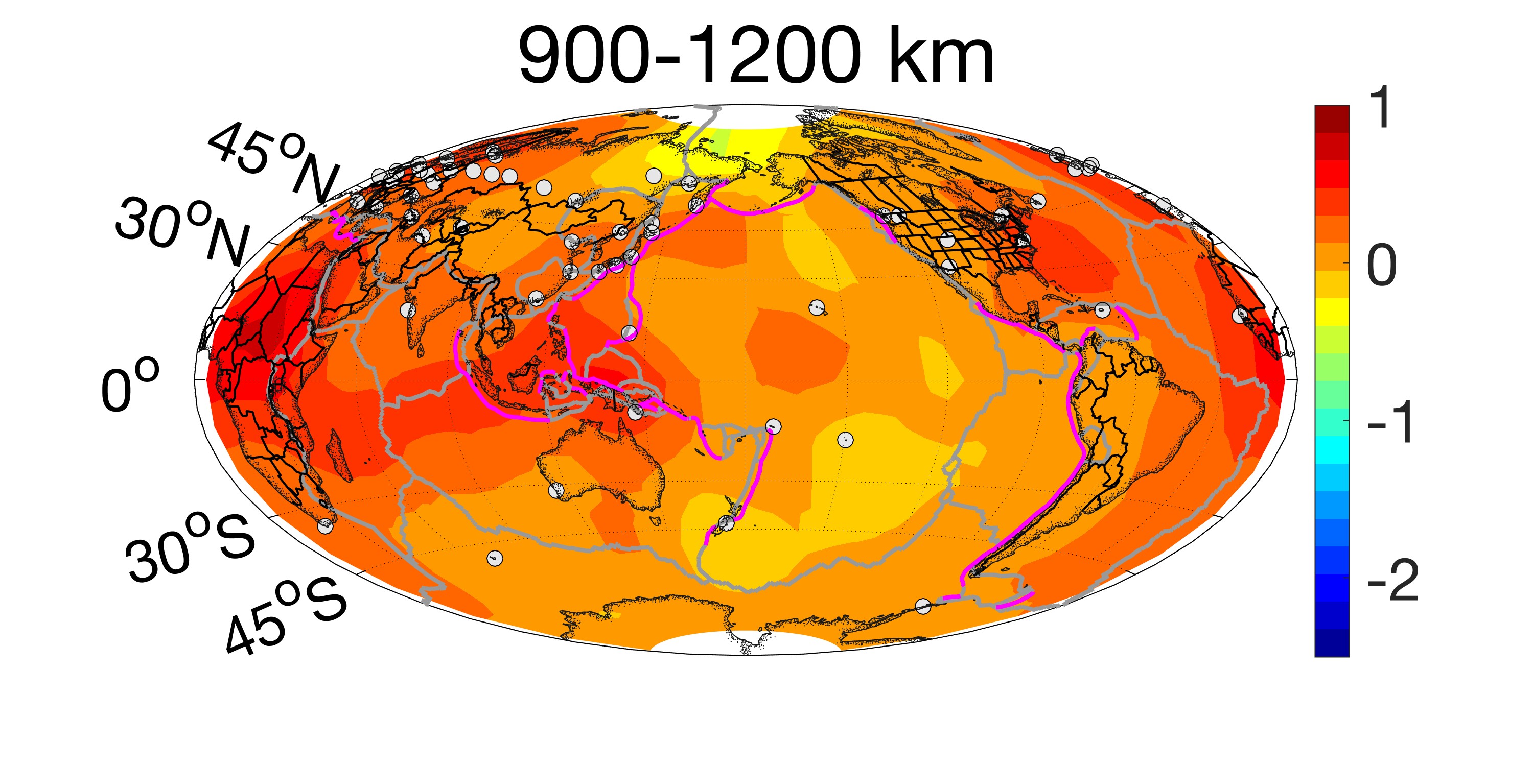 Plot of sigma at the depth of 900 to 1200 km