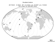 Map with all BHZ stations held by IRIS