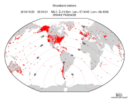 Map with all BHZ stations held by IRIS