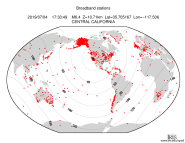Map with all BHZ stations held by IRIS