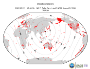 Map with all BHZ stations held by IRIS