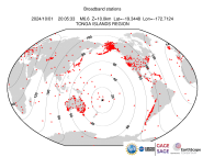Map with all BHZ stations held by IRIS