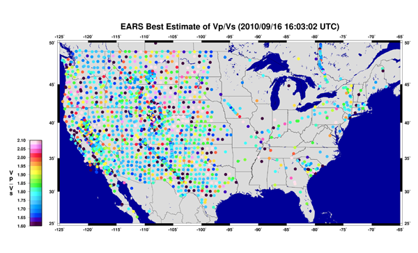 Map showing summary of the EARS coverage