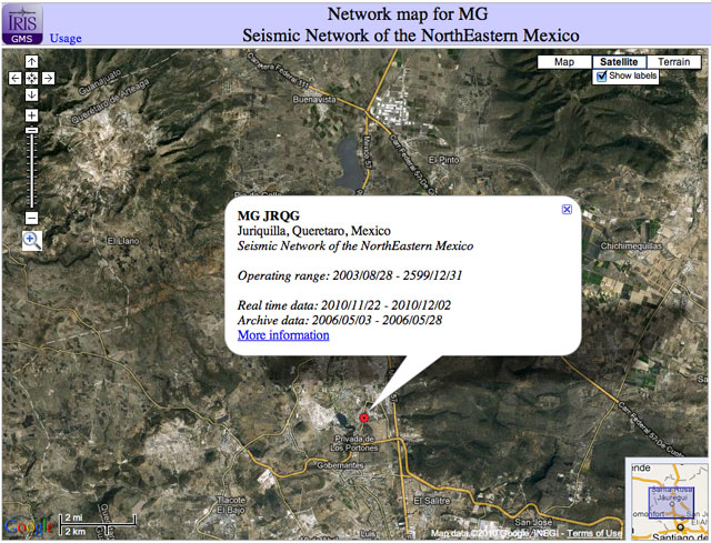Screenshot of MG Network from NE Mexico