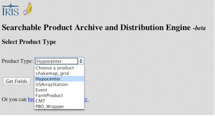 SPADE - Selecting a Product Type