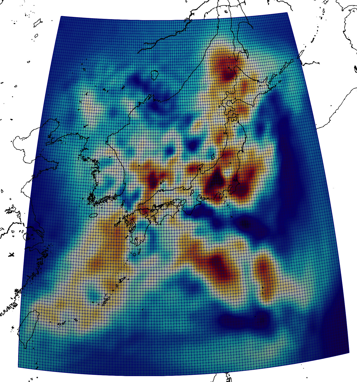 SV velocity in CSEM at 50 km depth beneath the Japanese Islands region