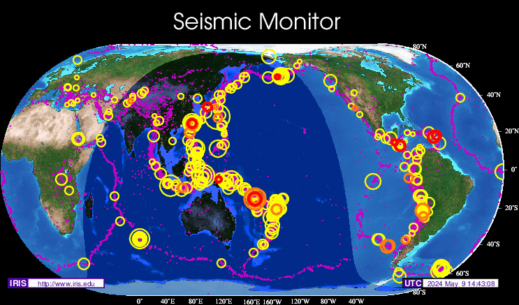 Mappa sismica della superfice terrestre