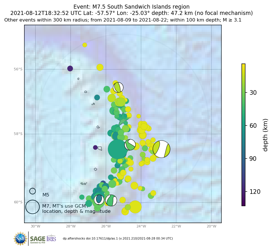 Location of events within 10 days of mainshock