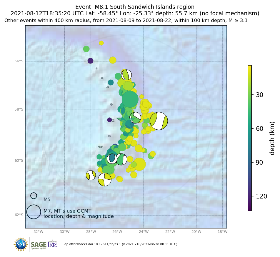 Location of events within 10 days of mainshock