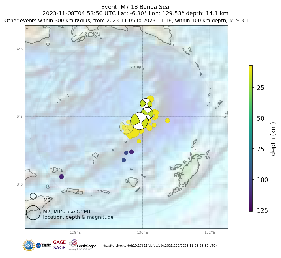 Location of events within 10 days of mainshock