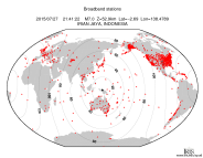 Map with all BHZ stations held by IRIS