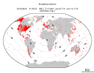 Map with all BHZ stations held by IRIS