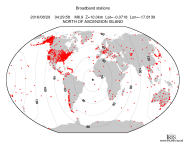 Map with all BHZ stations held by IRIS