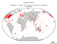 Map with all BHZ stations held by IRIS