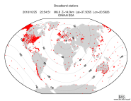Map with all BHZ stations held by IRIS