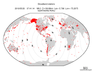 Map with all BHZ stations held by IRIS