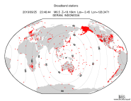 Map with all BHZ stations held by IRIS