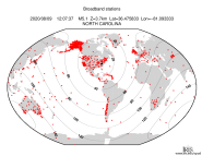 Map with all BHZ stations held by IRIS