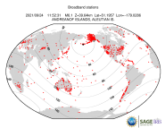 Map with all BHZ stations held by IRIS