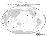 Map with all BHZ stations held by IRIS