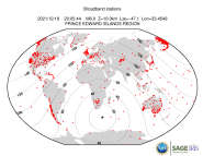 Map with all BHZ stations held by IRIS