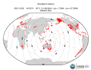 Map with all BHZ stations held by IRIS