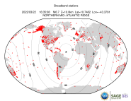 Map with all BHZ stations held by IRIS