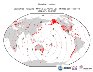 Map with all BHZ stations held by IRIS