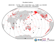 Map with all BHZ stations held by IRIS