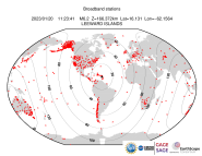 Map with all BHZ stations held by IRIS