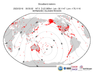 Map with all BHZ stations held by IRIS