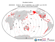Map with all BHZ stations held by IRIS