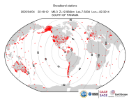 Map with all BHZ stations held by IRIS