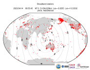 Map with all BHZ stations held by IRIS