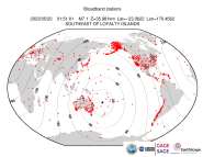 Map with all BHZ stations held by IRIS