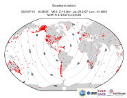 Map with all BHZ stations held by IRIS