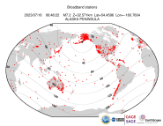 Map with all BHZ stations held by IRIS