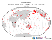 Map with all BHZ stations held by IRIS