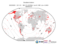 Map with all BHZ stations held by IRIS
