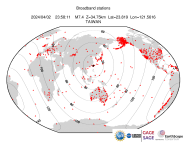 Map with all BHZ stations held by IRIS