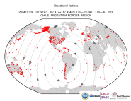 Map with all BHZ stations held by IRIS