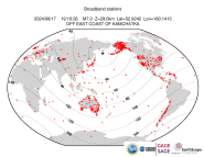 Map with all BHZ stations held by IRIS