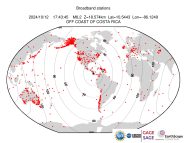 Map with all BHZ stations held by IRIS