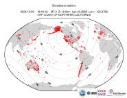 Map with all BHZ stations held by IRIS
