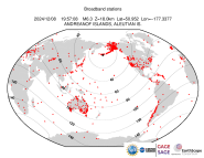 Map with all BHZ stations held by IRIS