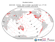 Map with all BHZ stations held by IRIS