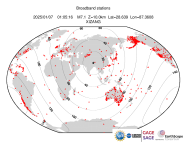 Map with all BHZ stations held by IRIS